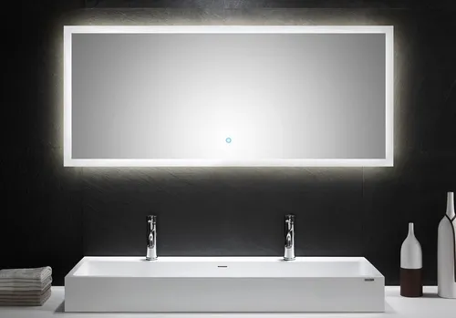 Magnolia Home LED-Lichtspiegel 140x60 cm mit Touch-Bedienung - Eleganter LED-Lichtspiegel mit Touch-Bedienung (140x60 cm) für stilvolle Badezimmer. Die dimmbare LED-Beleuchtung sorgt für optimalen Komfort und eine ansprechende Atmosphäre.