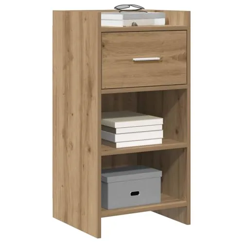 vidaXL Sideboard Artisan-Eiche 40 x 36 x 80 cm - Braun - Praktisches Sideboard aus stabilen Holzwerkstoffen, ideal für Esszimmer, Wohnzimmer oder Flur. Mit 1 Schublade und 2 Regalen bietet es viel Stauraum und fügt sich harmonisch in jedes Zuhause ein.
