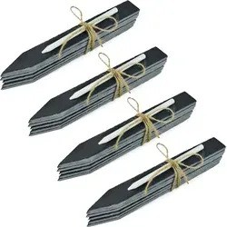 24er Set Pflanzschilder Schiefer Wetterfest Pflanzetiketten Kräuterschilder Pflanzenstecker Beetstecker Zum Beschriften