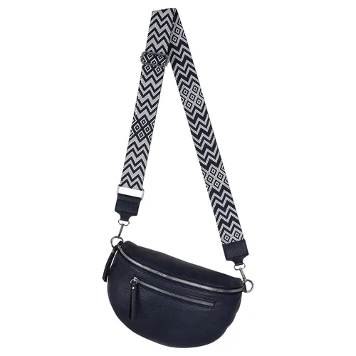 Bauchtasche Crossbody-Bag Umhängetasche Kunstleder Italy-Design NAVY (955)