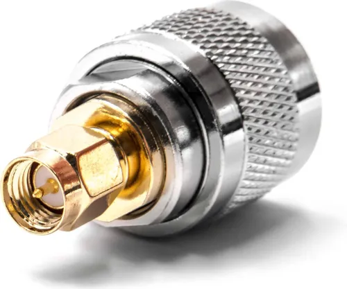 vhbw SMA Adapter für verschiedene Hochfrequenztechnik-Geräte - SMA Stecker auf UHF PL259 Stecker HF-Koaxialadapter Silber Gold