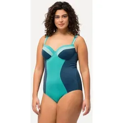 Produktbild Ulla Popken Badeanzug mit Glitter und Softcups in Blau