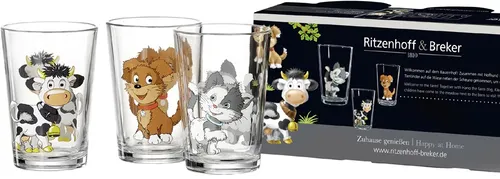 Ritzenhoff & Breker Trinkglas HOFTIERE 3er Set aus Glas