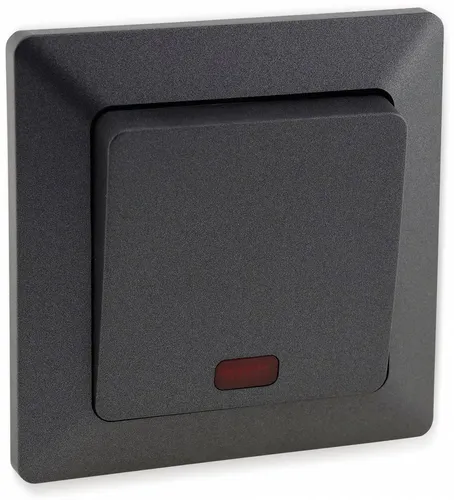 MILOS Kontrollschalter 23039, 10A/250V~, mit Lämpchen, anthrazit