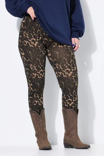 Studio Untold Damen Leggings in Übergrößen, High Waist, Leo pinienbraun 54+ - Stylische High Waist Leggings in Leo-Design mit elastischem Bund für optimalen Tragekomfort. Ideal für modebewusste Frauen in großen Größen. Perfekt für den Alltag! Erhältlich in Größe 54+. Kategorie: Hosen.