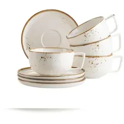 MÄSER Kaffeetassen Set 8-tlg. mit Untertassen, PINTAR in braun von Mäser