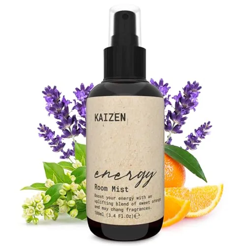 Kaizen® Energie Raumduftspray -100ml - Langanhaltendes Duftöl für energetisierende Stimmung, Konzentration Spray