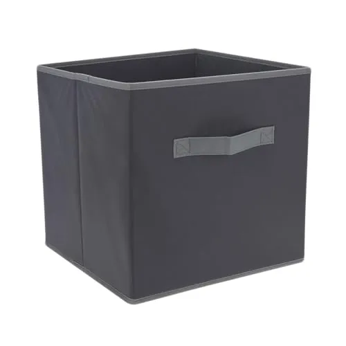 LS-LebenStil Aufbewahrungsbox Faltbox 30x30x30cm Griff Grau passend Einsatz für IKEA Kallax Regal Organizer Schublade Socken Kleiderschrank Spielzeug faltbar zusammenklappbar Aufbewahrungswürfel