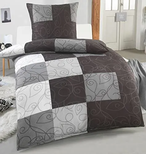 DreamHome Warme Winter Microfaser Thermo Fleece Bettwäsche 135x200 155x220 200x200 Moderne, Größe:135 x 200 cm, Design - Motiv:Design 10