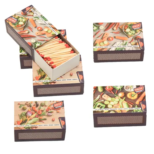 Streichhölzer Gemüse Motive Zündhölzer 6 Schachteln á 240 Zünder Big Pack 1400