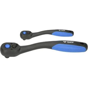 Brilliant Tools BT023002 Umschaltknarren-Set - Betätigungswerkzeuge mit 72 Zähnen für präzises Arbeiten, ergonomischer 2-Komponentengriff und Druckknopfauslösung für schnellen Wechsel der Einsätze.