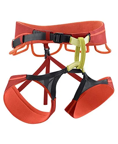 Edelrid Sirana Klettergurt - Orange - XS - Kletterausrüstung mit hervorragendem Tragekomfort und verstellbaren Beinschlaufen für optimale Anpassung und Sicherheit beim Klettern.