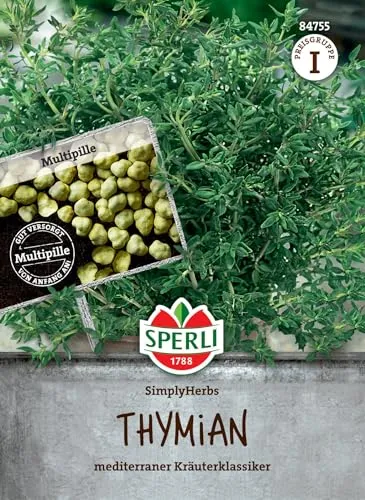Sperli Thymiansamen SimplyHerbs 84755 - mediterrane Kräuterklassiker - einfache Anwendung - mehrjährig - winterhart - Multipille, Samen Gemüse, Gemüse Pflanzen