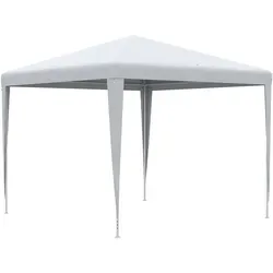 Outsunny Pavillon Stahl, PE - Robuster Gartenpavillon - Pavillons, ideal für Garten und Camping, bietet optimalen Schutz vor Sonne und Regen mit pulverbeschichtetem Metallgestell für hohe Stabilität und Langlebigkeit.