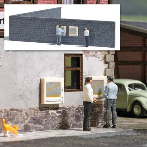 Busch Modelleisenbahn-Fertiggelände Busch 7919 H0 Action Set - Die Raucherecke, ideal für kreative Modelleisenbahnanlagen ab 15 Jahren