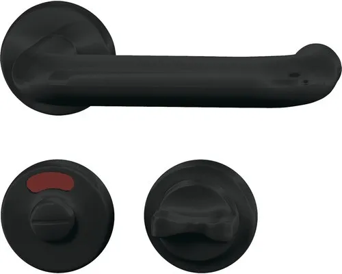 Rosettengarnitur Nylon für WC- und Badtüren schwarz