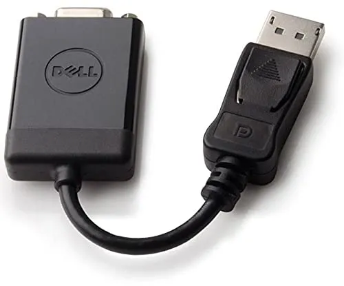 Dell DisplayPort zu VGA, Adapter (Filme auf einem Heimkino-Projektor darstellen, Adapter unterstützt eine maximale Videoauflösung von 1.920 × 1.200 Pixeln, Plug & Play) Schwarz