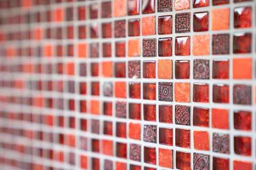 Glasmosaik Mosaik Fliesen Rot Dunkelrot Küchenfliese Spritzschutz Wandfliesen WC