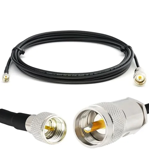2m Mini UHF Stecker auf PL259 RG58 Koaxialkabel — 2 Meter Verlustarmes Mini UHF Verlängerungskabel — PL Antennenkabel für CB Funk HAM Funkgerät SWR Antennen Amateurfunk