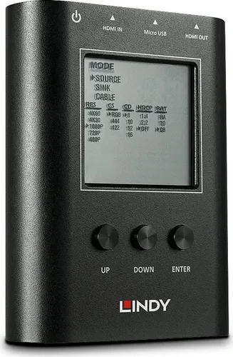 Lindy HDMI 2.0 18G Signal Analyser and Generator - HDMI Testsignal-Generator und -Analysator, präzise Signalüberprüfung für professionelle Anwendungen