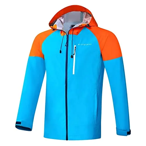 Black Crevice Herren dünne wasserdichte Hardshell Jacke, atmungsaktiv, blau/orange, XL