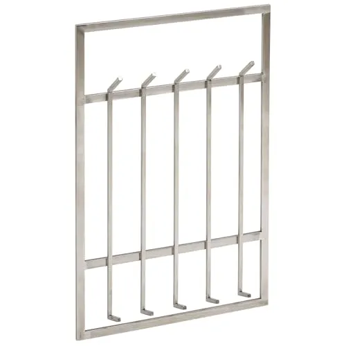 FINEBUY Wandgarderobe FB73626 - Moderne Flurgarderobe aus silbernem Metall (60x100x7,5 cm) – ideal für einen stilvollen Eingangsbereich mit praktischer Hakenleiste.