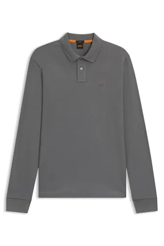 BOSS ORANGE Poloshirt Passerby grau S (46) - Herren-Shirt mit BOSS-Logobadge, aus elastischem Jersey für optimalen Tragekomfort, ideal für lässige Anlässe.