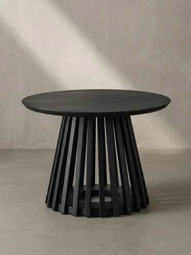 Runder Couchtisch aus Mango Massivholz 60x60 cm