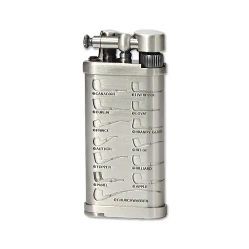 Pfeifenfeuerzeug Stein IM CORONA Old Boy chrom mit Stopfer