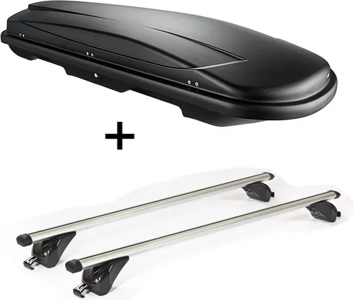 Dachbox VDP JUXT400 400Ltr schwarz + Dachträger VDP KING1 für Dacia Duster III - Praktisches Set: Dachbox VDP JUXT400 (400L) in schwarz, abschließbar, plus Dachträger VDP KING1 (112 cm) für Dacia Duster III. Maximale Ladekapazität und einfache Montage bieten optimalen Komfort für Ihre Reisen.
