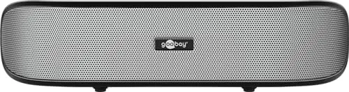 Goobay 95041 Stereo Lautsprecher 6W für TV PC Handy Mac & Laptop USB Soundbar 2x 3W, Soundsystem mit digitalem Verstärker & Subwoofer Membran, Schwarz