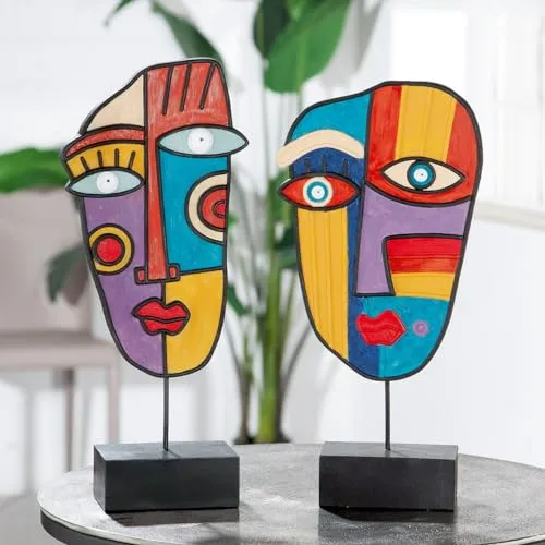 Gilde Poly Skulptur Gesicht Abstrakt VE 2 von GILDE