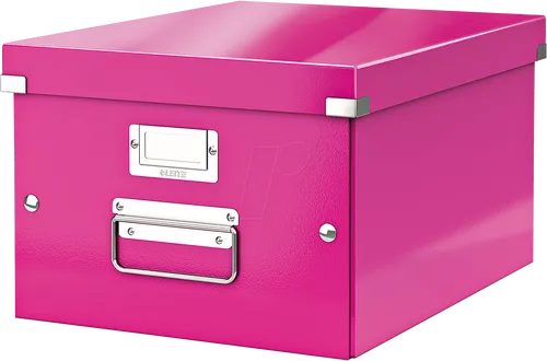 Leitz Aufbewahrungsbox 6044-00-23 ClickundStore, 21L, mit Deckel, Pappe, pink, A4, 28 x 37 x 20cm