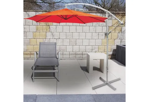 BURI Sonnenschirm Deluxe-Ampelschirm orange 3m Sonnenschirm Marktschirm Gartenschirm Sch
