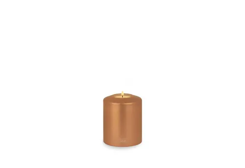 Qult Farluce Classic Metallic Kupfer • Teelichthalter in Kerzenform - Hochwertiger Teelichthalter aus robustem Kunststoff, frostfest bis -20°C. Ideal für Garten und Gastronomie, mit langer Brenndauer der TLN50 Nightlights. Genießen Sie stimmungsvolles Licht ohne Verformung.