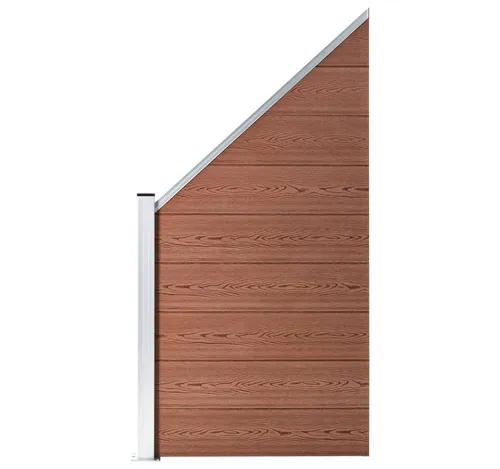 furnicato Zaun WPC-Zaunelement Sichtschutz Braun 95 x (105-180) cm, (1-St)