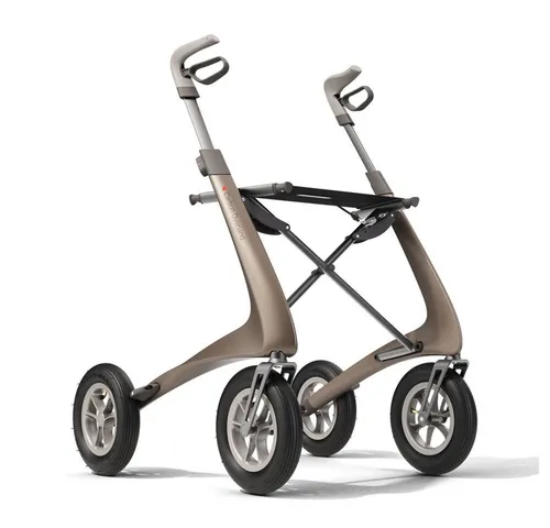 LUDWIG BERTRAM Rollator Acre Carbon Overland - metallic-braun - Rollatoren, leicht und stabil dank Carbonrahmen, ideal für aktive Senioren mit Gummi-Luftreifen für optimalen Komfort.