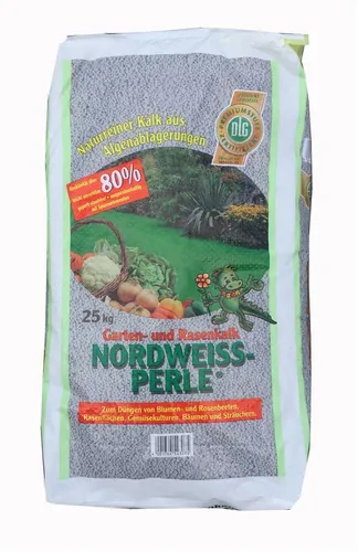 Nordweiss-Perle Garten- und Rasenkalk, 25 kg (0,63 EUR/kg)