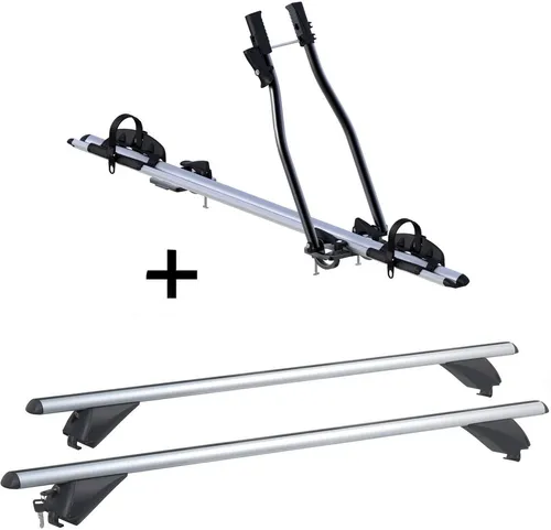 Fahrradträger SAGITTAR + Alu Dachträger RB003 für Opel Zafira II (2007-2014) - Fahrradträger SAGITTAR und Alu Dachträger RB003, ideal für den sicheren und aufrechten Fahrradtransport auf dem Dach. Kompatibel mit Opel Zafira II, max. Tragfähigkeit 15 kg, einfache Montage.