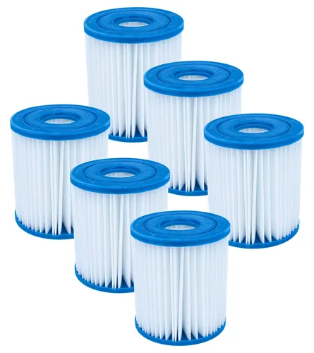 vhbw 6x Filterkartusche kompatibel mit Intex 28201EH Metal Frame Pool, 28602, 28601, 28601EG Swimmingpool, Filterpumpe
