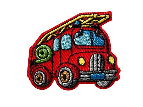 Mono-Quick Bügelbild Aufnäher Patch Applikation zum Aufbügeln Feuerwehrauto 5,0 x 4,5 cm