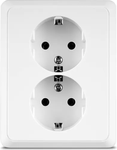 REV PrimaLuxe weiß 2 fach Steckdose UP für 1 Loch in weiß von REV