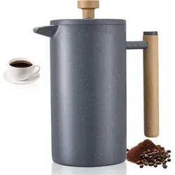 VEVOR French Press Kaffeemaschine, 1 L - Kaffeebereiter aus Edelstahl mit doppelwandiger Isolierung, ideal für Camping und Reisen. Genießen Sie frisch gebrühten Kaffee unterwegs!