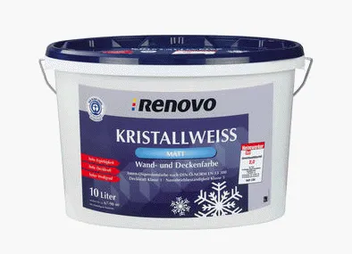 EM EM Kristallweiss 10L - Lösungsmittelfreie Farbe - Farben - EM Kristallweiss 10L ist lösungsmittelfrei und ideal für gesundheitsbewusste Anwendungen. Perfekt für Innenräume!