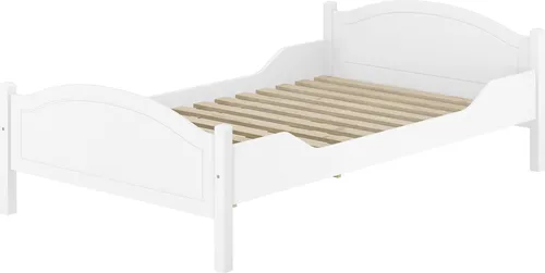 Einzelbett Kiefer weiß 120x200 Jugendbett Singlebett Zubehör wählbar V-60.30W-12Rollrost inkl.