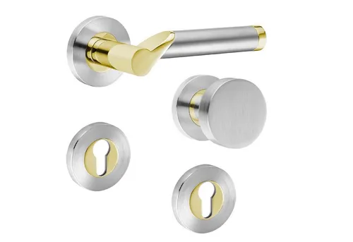 Türbeschläge24 Design Drückergarnitur Lightning in gold von Türbeschläge24