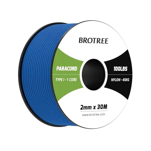 Brotree Paracord 2mm 30M 100% Nylon Seil Schnur mit 1 Kern Typ I für Outdoor, Armband, DIY - 45kg Bruchlast (Dark Blau)