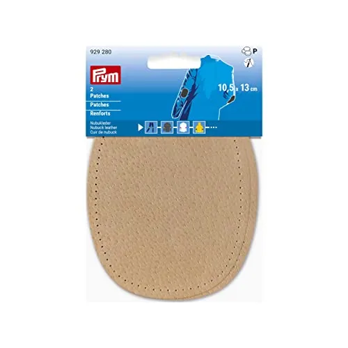 Prym 929280 Patches Nubukleder zum Annähen 10,5 x 13 cm beige