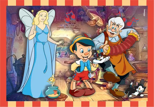 Clementoni - 21523 - Supercolor Puzzle 4 in 1 - Disney Classics - Puzzle 12,16,20,24 Teile Ab 3 Jahren, Buntes Kinderpuzzle Mit Besonderer Leuchtkraft & Farbintensität