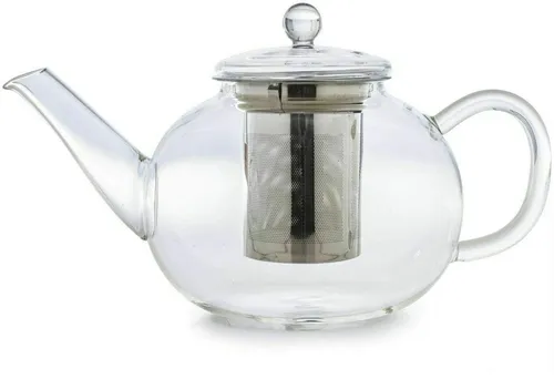 Creano Teekanne aus Glas 1,2l - Tropffreie Glasteekanne mit Edelstahl-Sieb - Teekocher aus hitzebeständigem Borosilikatglas, ideal für lose Tees und 100% tropffrei. Perfekt für puren Tee-Genuss und leicht zu reinigen.